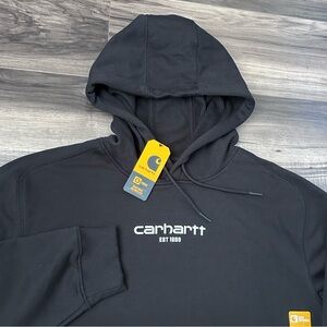 Carhartt Force Hoodie Mens XL Relaxed Sweatshirt Pullover Fleece-Lined Black